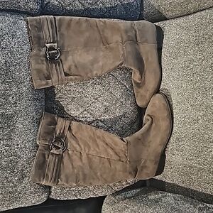 🛒💰Womens IMPO Bayla Suede Muted Brown Zipper Mid Calf Boots Sz 9M